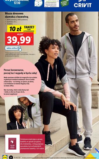 Lidl Bluza dresowa s-l crivit oferta