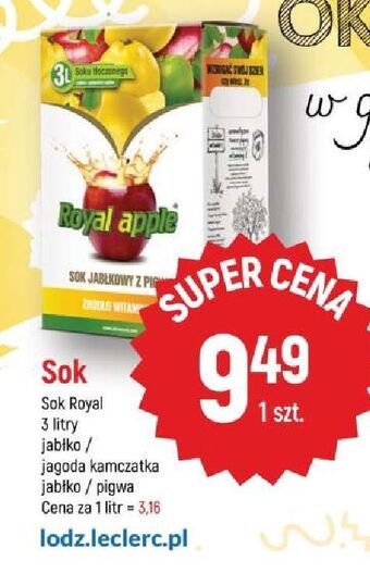 E.Leclerc Sok jabłkowy royal apple oferta