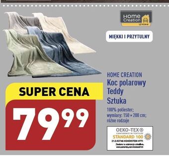 ALDI Koc polarowy 150 x 200 cm teddy home creation oferta