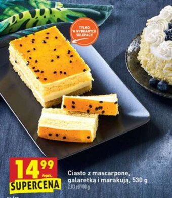 Biedronka Ciasto z mascarpone galaretką i marakują 530g oferta