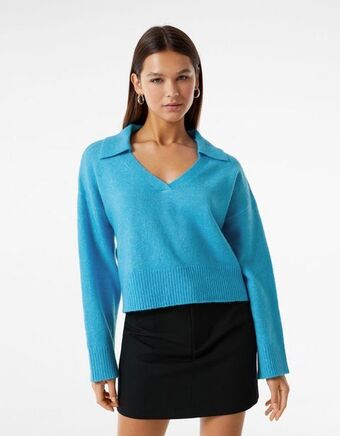 Bershka Sweter z kołnierzykiem polo oferta