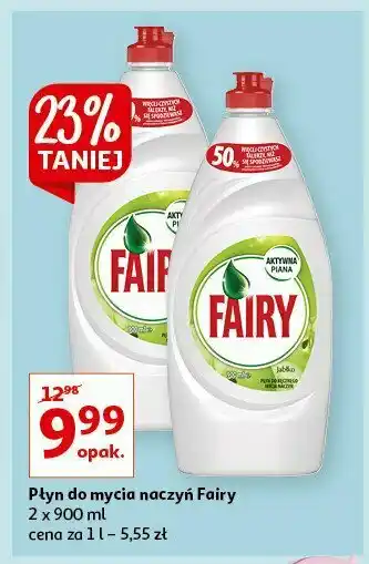 Auchan Płyn do mycia naczyń apple 1 OPAK 2 SZT 900 ML oferta