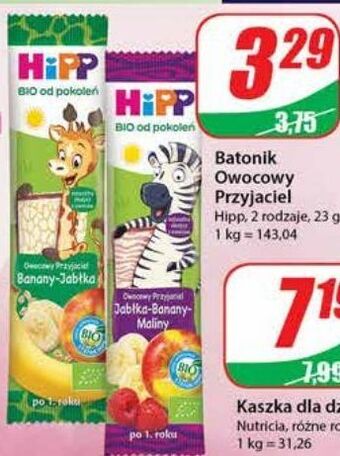 Dino Batonik jabłka-banany-maliny hipp owocowy przyjaciel oferta