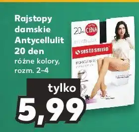 Kaufland Rajstopy damskie antycellulitowe 20 den sesto senso oferta