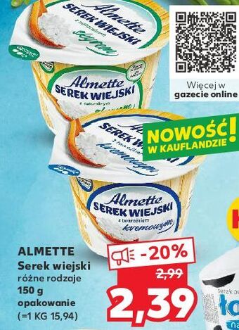 Kaufland Serek wiejski z twrożkiem kremowym hochland almette oferta