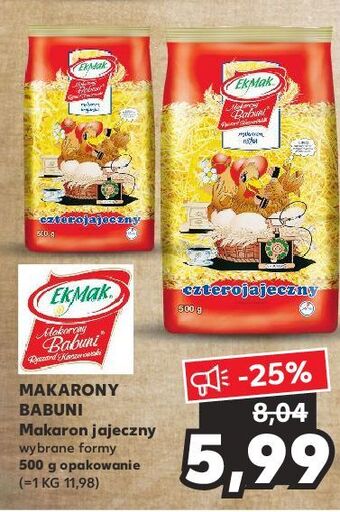 Kaufland Makaron babuni 4-jajeczny nitka eko-mak oferta