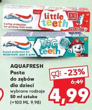 Kaufland Pasta do zębów 3-5 psi patrol aquafresh little teeth oferta