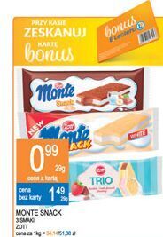 E.Leclerc Baton mleczny white zott monte snack oferta