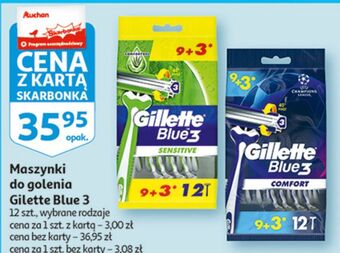 Auchan Maszynka do golenia gillette blue 3 comfort oferta