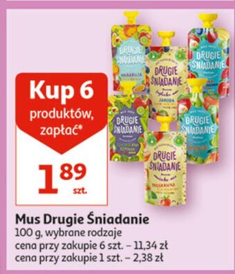 Auchan Mus truskawka jabłko banan drugie śniadanie oferta