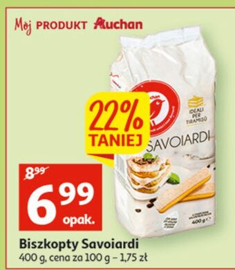 Auchan Biszkopty podłużne auchan różnorodne (logo czerwone) oferta