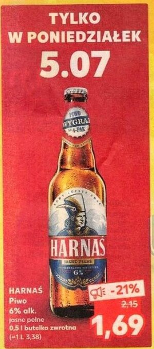 Kaufland Piwo Harnaś 500ml oferta