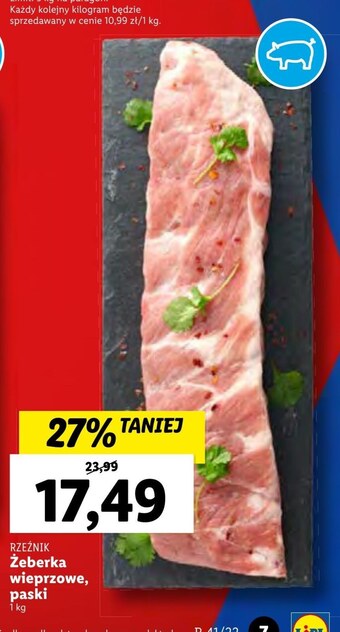 Lidl Żeberka wieprzowe rzeźnik oferta