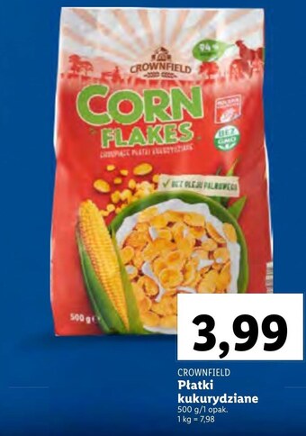 Lidl Płatki kukurydziane crownfield oferta