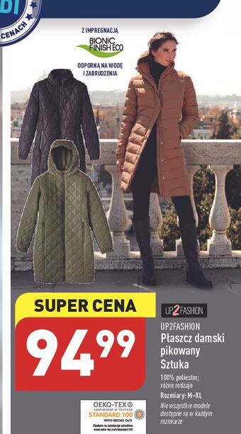 ALDI Płaszcz damski pikowany m-xl up2fashion oferta
