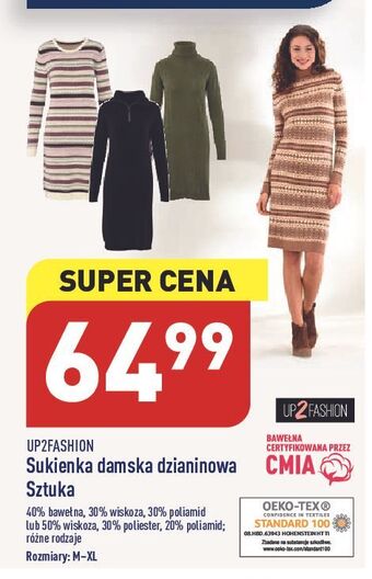 ALDI Sukienka damska dzianinowa up2fashion oferta