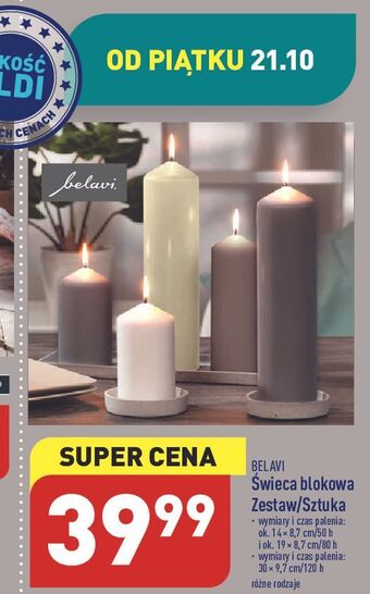 ALDI Świeca blokowa belavi oferta