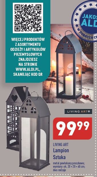 ALDI Lampion dekoracyjny living art oferta