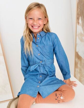 Takko Fashion Dziewczynki sukienka koszulowa - kieszeń na piersi oferta