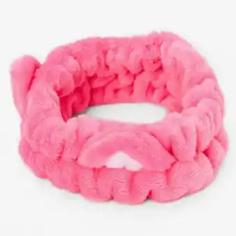 Claire's Plush pink cat ear makeup headwrap oferta