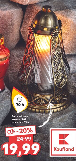 Kaufland Znicz wazon listki 70h oferta