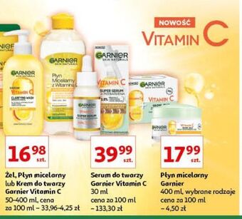 Auchan Krem-żel do twarzy witamina c garnier skin naturals oferta
