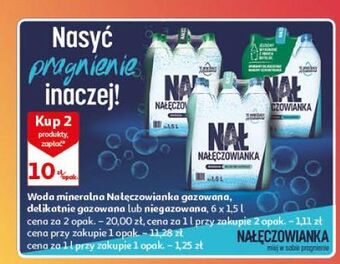Auchan Woda delikatnie gazowana nałęczowianka oferta