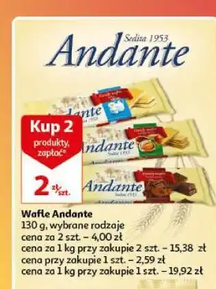 Auchan Wafle czekoladowe andante oferta