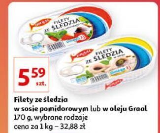 Auchan Filety ze śledzia w oleju graal oferta
