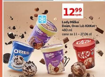 Auchan Lody z kawałkami ciastek oreo ice cream oferta