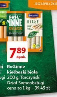 Auchan Kiełbaski białe z boczniakiem tarczyński roślinne oferta