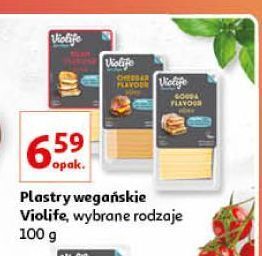 Auchan Ser w plastrach cheddar violife oferta