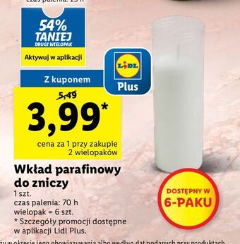 Lidl Wkład parafinowy 70h oferta