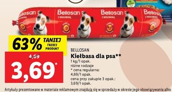 Lidl Kiełbasa dla psa z wołowiną bellosan oferta