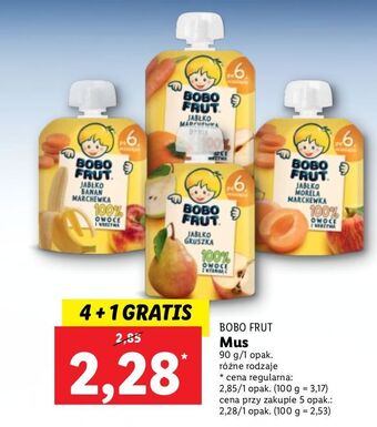 Lidl Mus jabłko morela marchewka bobo frut oferta