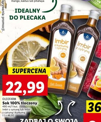 Lidl Sok imbirowy z kurkumą i cytryną oleofarm oferta