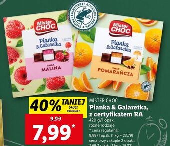 Lidl Pianka & galaretka malina mister choc oferta