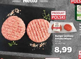 Netto Burger wołowy sztuka mięsa oferta