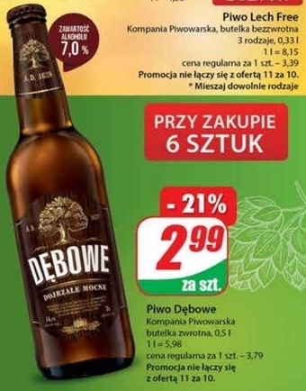 Dino Dębowe dojrzałe mocne piwo jasne 500 ml oferta