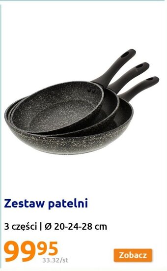 Action Zestaw patelni 3 części 20-24-28cm oferta