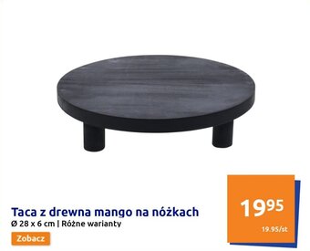 Action Taca z drewna mango na nóżkach 28x6cm oferta