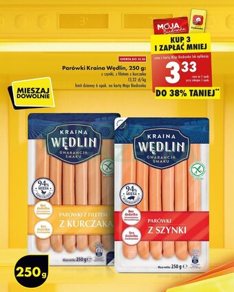 Biedronka kraina wędlin parówki 250g oferta