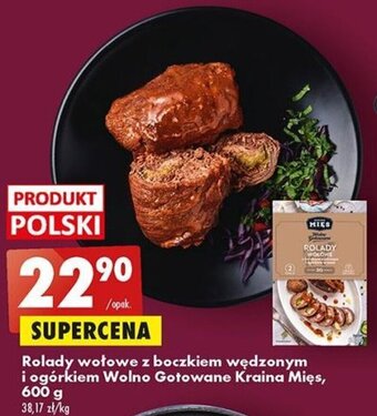 Biedronka kraina mięs rolady wołowe z boczkiem wędzonym i ogórkiem wolno gotowane 600g oferta