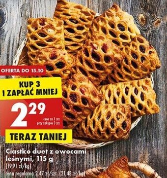 Biedronka ciastko duet z owocami leśnymi 115 g oferta