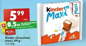 Biedronka kinder chocolate maxi, 84g oferta