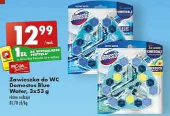 Biedronka domestos blue water, 3x53g zawieszka do wc oferta