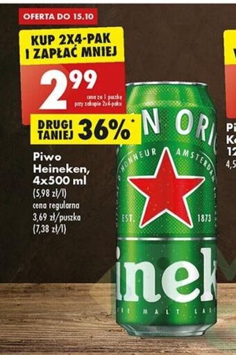 Biedronka heineken piwo 4x500ml oferta