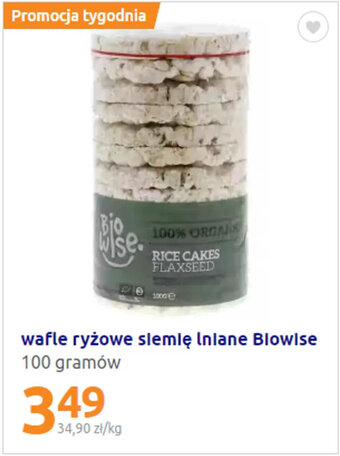Action Biowise wafle ryżowe siemię lniane 100g oferta
