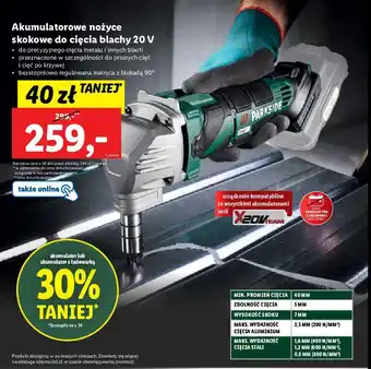 Lidl Nożyce skokowe do cięcia blachy 20 v oferta