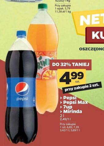 Netto Pepsi > Pepsi Max > 7up > Mirinda oferta